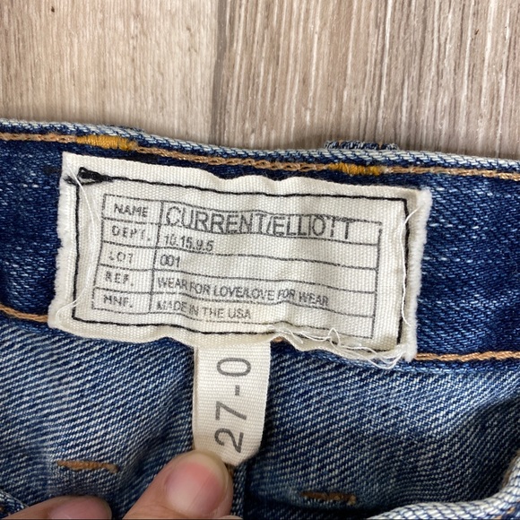 Current Elliot Embroidered Denim Cut Off Shorts Size 27 - Picture 7 of 12